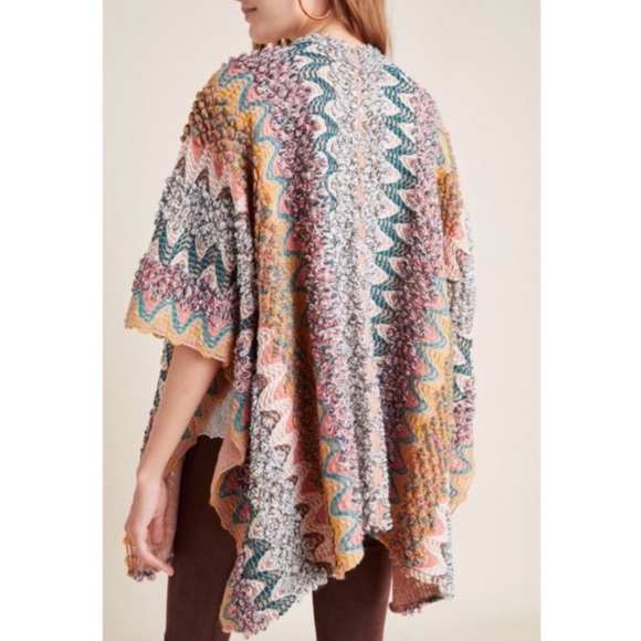 Anthropologie Akemi + Kin Alva Chevron Metallic Kimono Cardigan - Picture 2 of 9